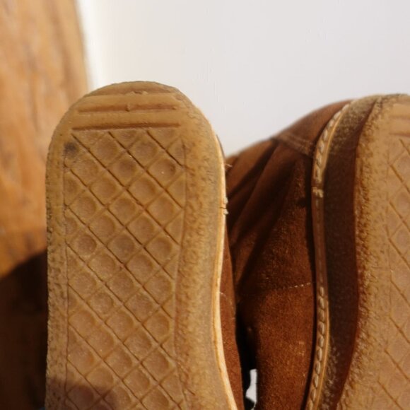 Vintage Leather Suede Town & Country Tan Ankle Boots Lace Up 7.5 Women's Booties - Picture 11 of 14